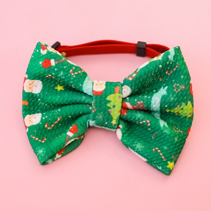 Christmoo - Holiday Print Pet Collar with Bow Accent