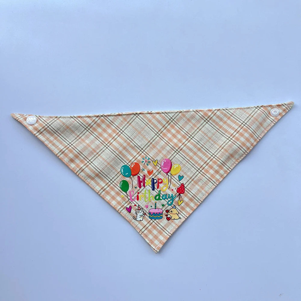Mokka - Birthday Plaid Bandana Pet Neckwear