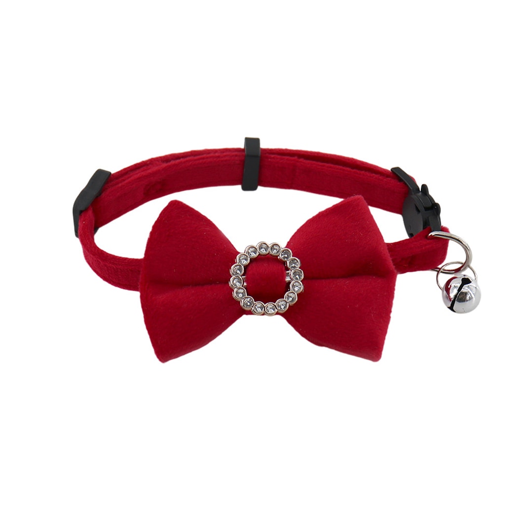 Mokka - Retro Solid Color Bow Cat Collar