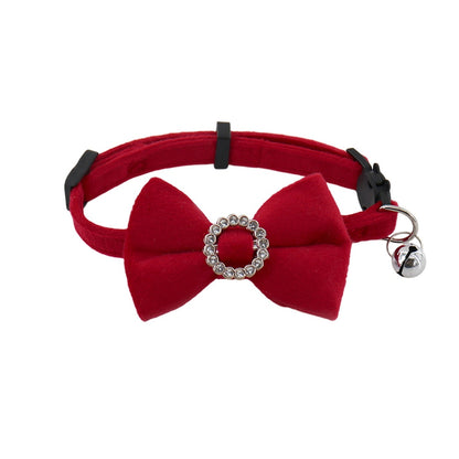 Mokka - Retro Solid Color Bow Cat Collar