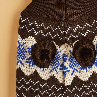 Ozzie - Winter Motif Knit Dog Sweater