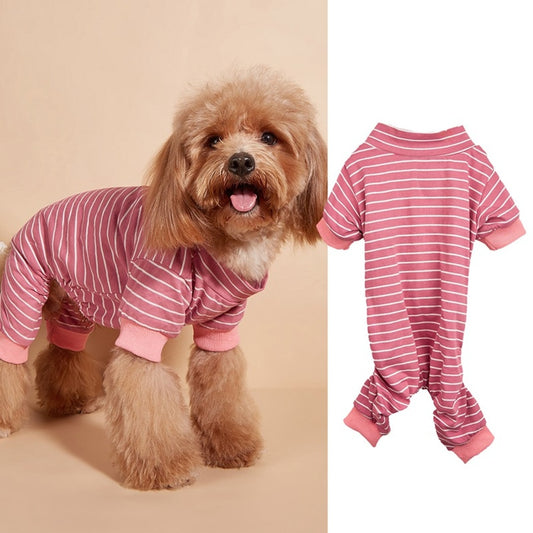 Ozzie - Striped Full-Body Pet Pajama
