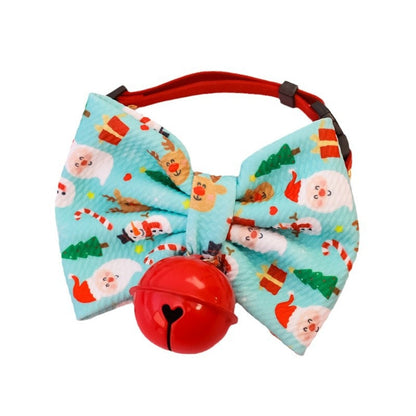 Christmoo - Holiday Print Pet Collar with Bow Accent