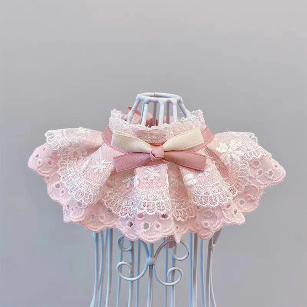 Mokka - Floral Lace-Look Ruffled Pet Neckwear