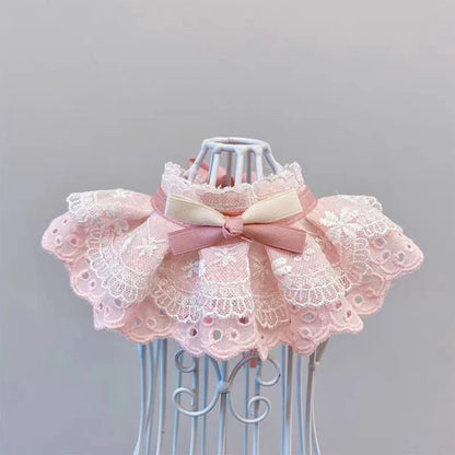 Mokka - Floral Lace-Look Ruffled Pet Neckwear