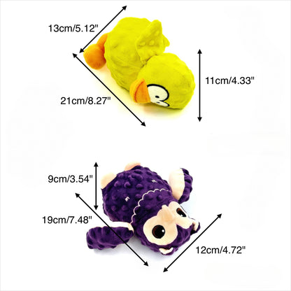 Close-up of Petkin animal shaped dog squeaky toy showing detailed design