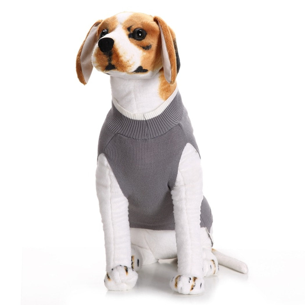 Ozzie - Gray Bow Detail British Style Dog Sweater
