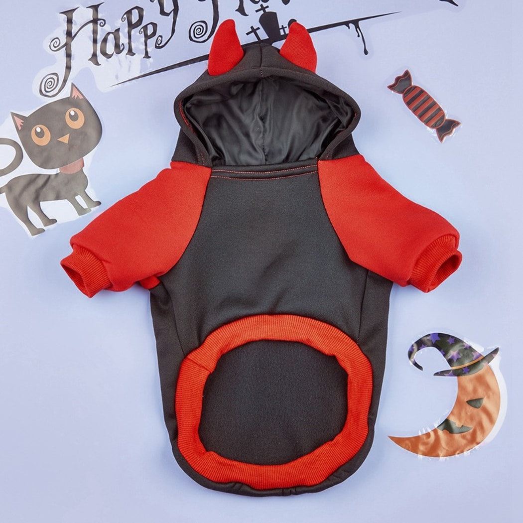Halloweek - Halloween Devil Letter Print Dog Hoodie