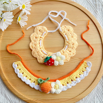 Mokka - Scalloped Floral Tie-On Princess Cat Collar