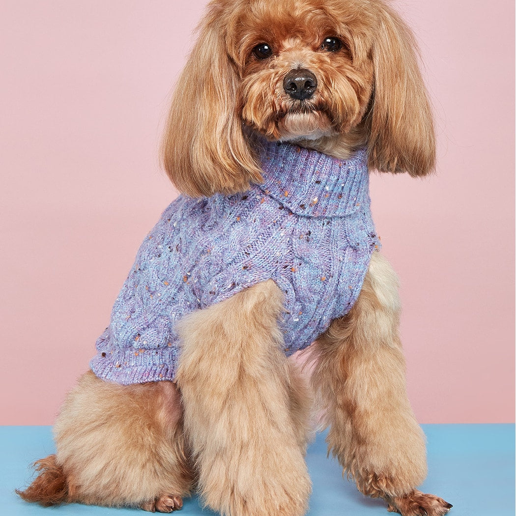 Ozzie - Cable Knit High Neck Dog Sweater Apparel