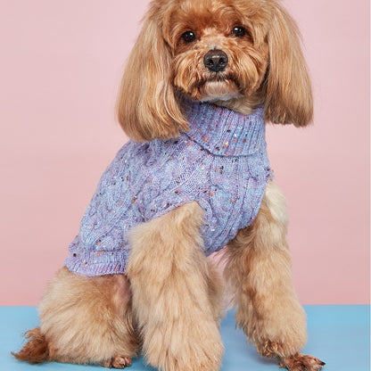 Ozzie - Cable Knit High Neck Dog Sweater Apparel