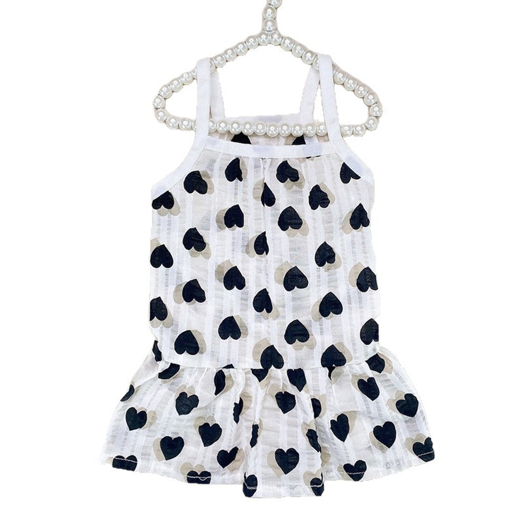 Ozzie - Princess Style Heart Print Dog Dress