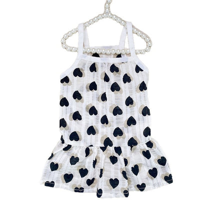 Ozzie - Princess Style Heart Print Dog Dress