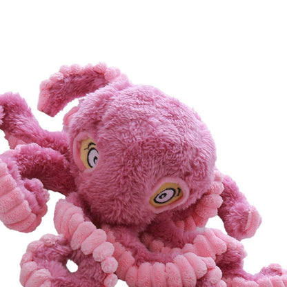 Petkin - Plush Octopus with Stitched Eyes Dog Toy