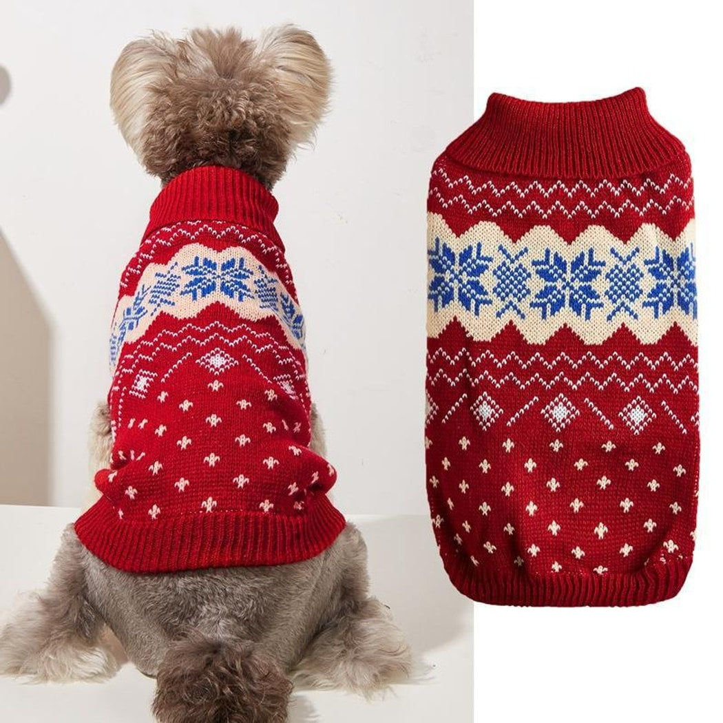 Ozzie - Winter Motif Knit Dog Sweater