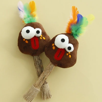 Moo - Chicken Head Cat Chew Toy with Matatabi Stick & Feathers