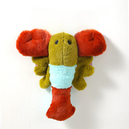 Petkin Green Animal Series squeaky dog toy with visible squeaker inside