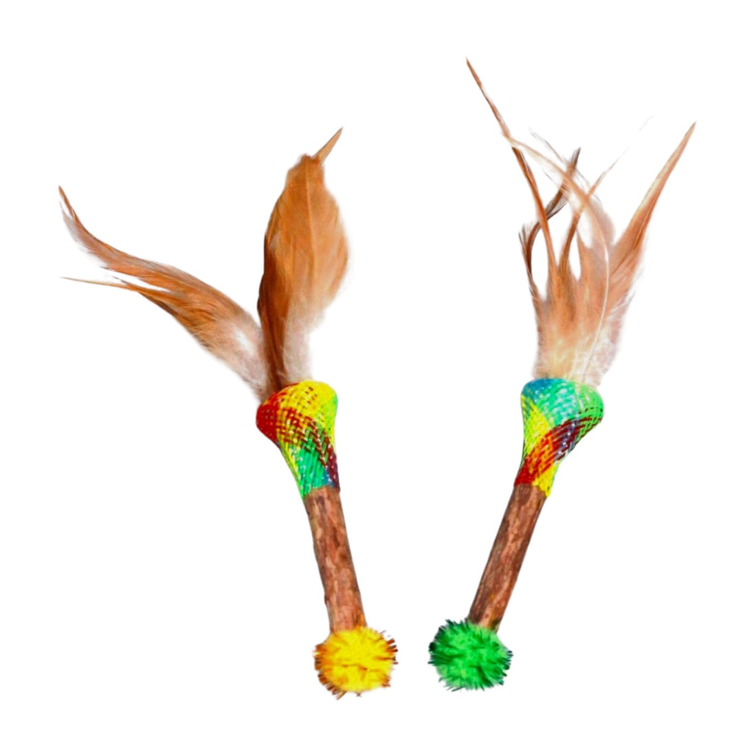 Moo - Feather Stick Pom Interactive Cat Toy