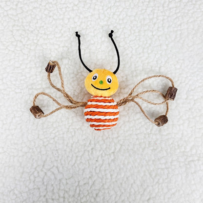 Moo - Striped Bee Shape Plush Cat Toy