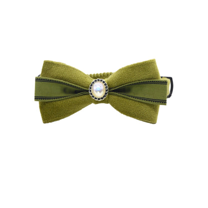 Close-up of Mokka Ribbon Bow Breakaway Collar showing bow detail and clasp