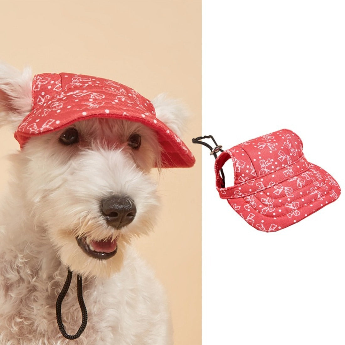 Back view of Ozzie Pattern Dog Baseball Cap with adjustable strap