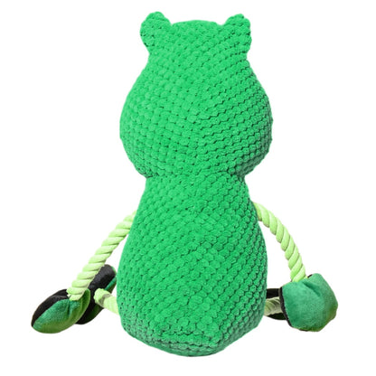 Petkin - Green Rhino Plush Interactive Dog Toy