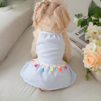 Ozzie - Casual Tassel Trim Dog and Cat Pet Dress