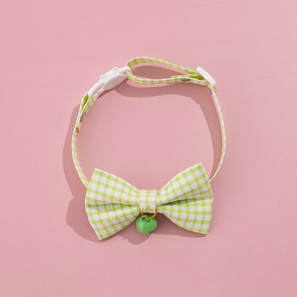 Mokka - Gingham Bell Accent Adjustable Cat Collar