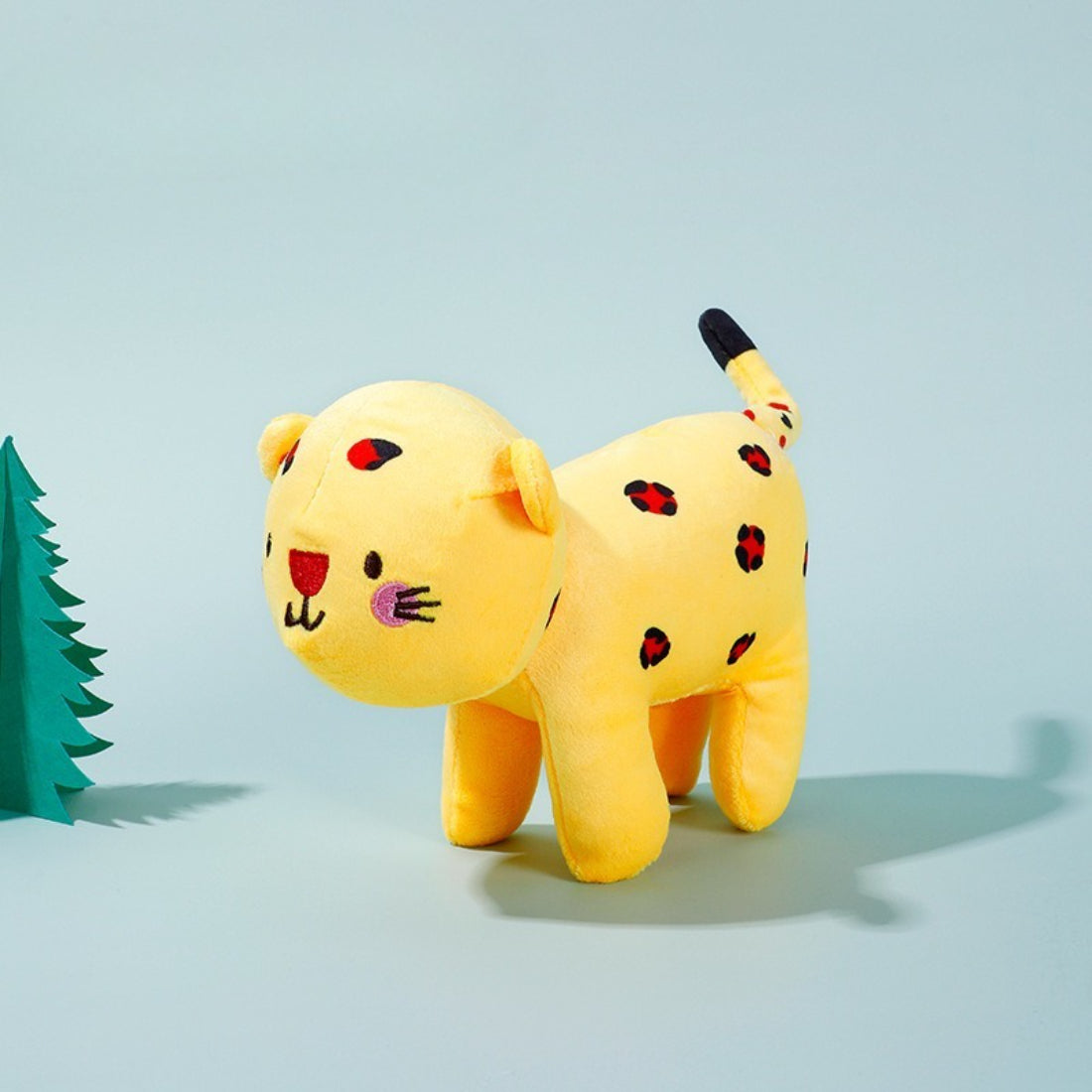 Petkin cartoon animal plush dog toy with detailed stitching and bright colors