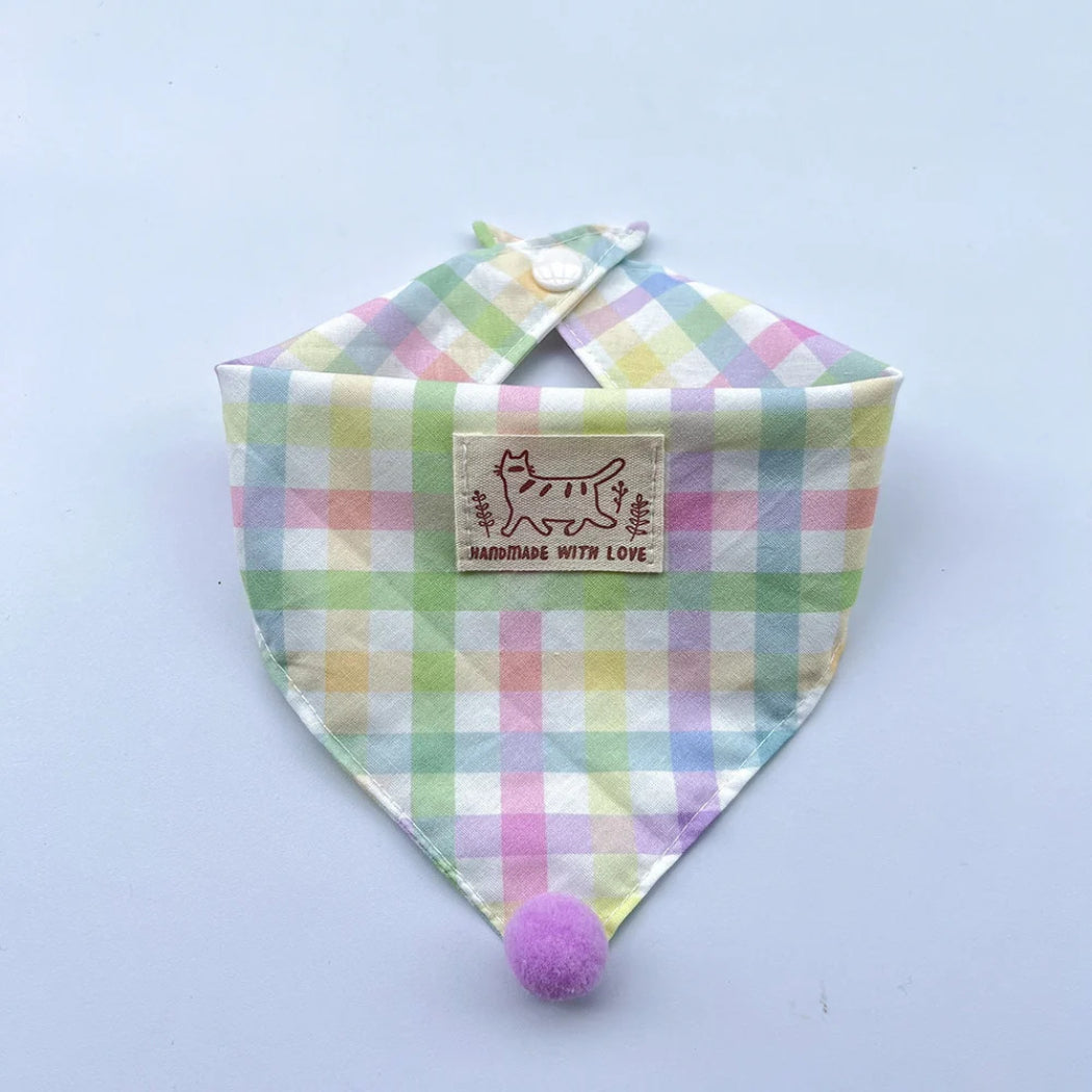 Mokka - Pastel Plaid Panel Cat Neckwear