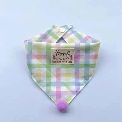 Mokka - Pastel Plaid Panel Cat Neckwear