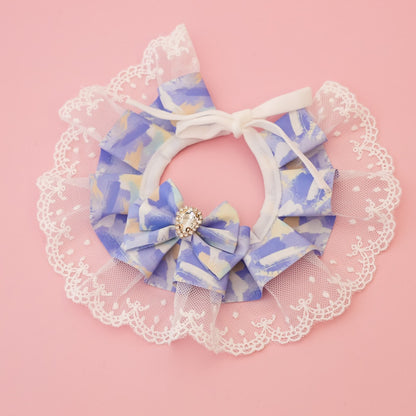 Mokka - Ruffle Lace Floral Cat Collar