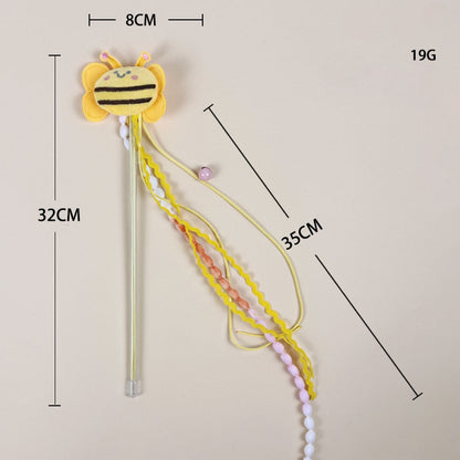Moo - Bee Shaped Plush Cat Teaser Wand Toy