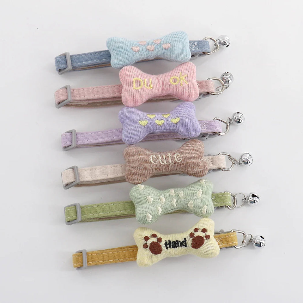 Mokka - Purple Bone Cat Collar with Bell
