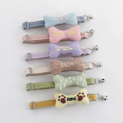 Mokka - Purple Bone Cat Collar with Bell