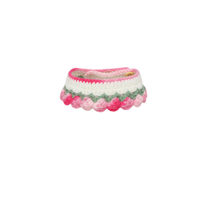 Mokka - Crochet Cat Collar with Tulip Trim