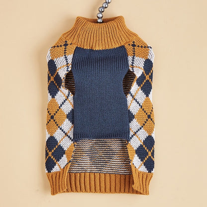 Ozzie - Thanksgiving Pattern Ribbed Neck Pet Sweater