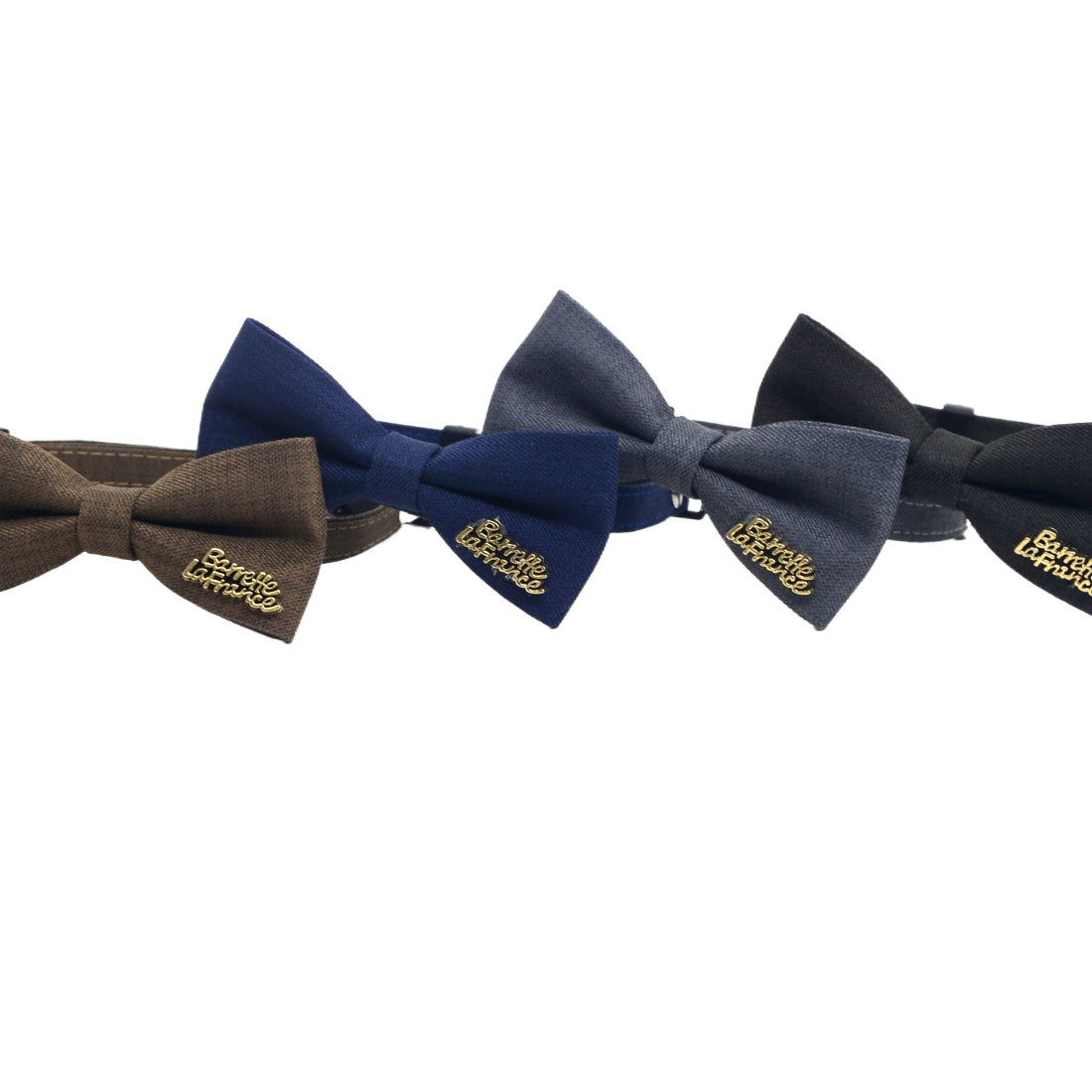 Mokka Classic Bow Breakaway Collar displayed flat with brown bow tie