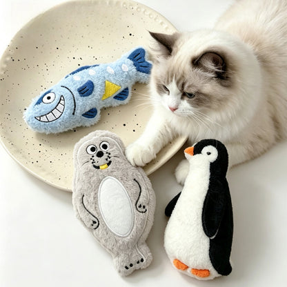 Moo - Ocean Animal Shape Plush Crinkle Cat Toy