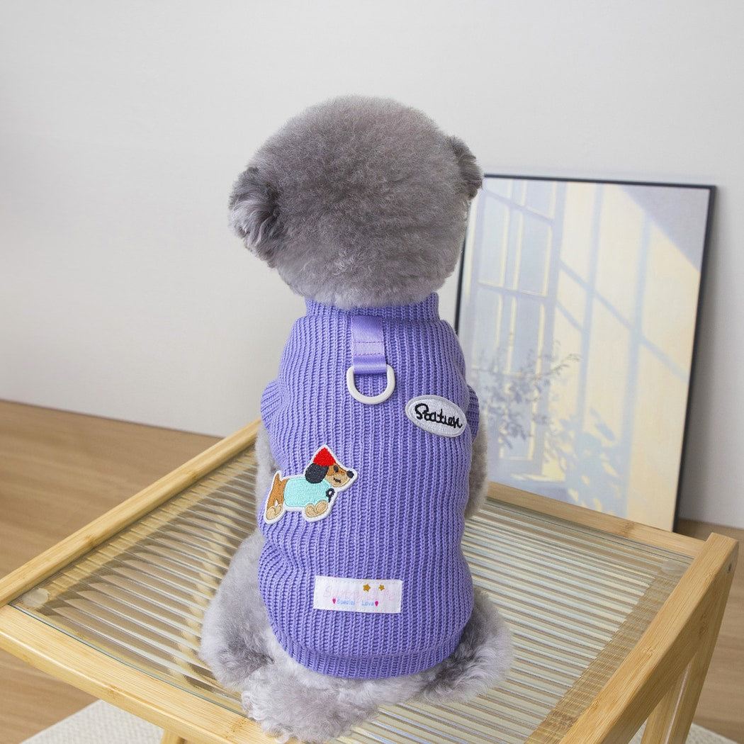 Ozzie - Casual Dog and Cat Pattern Pet Sweater Vest