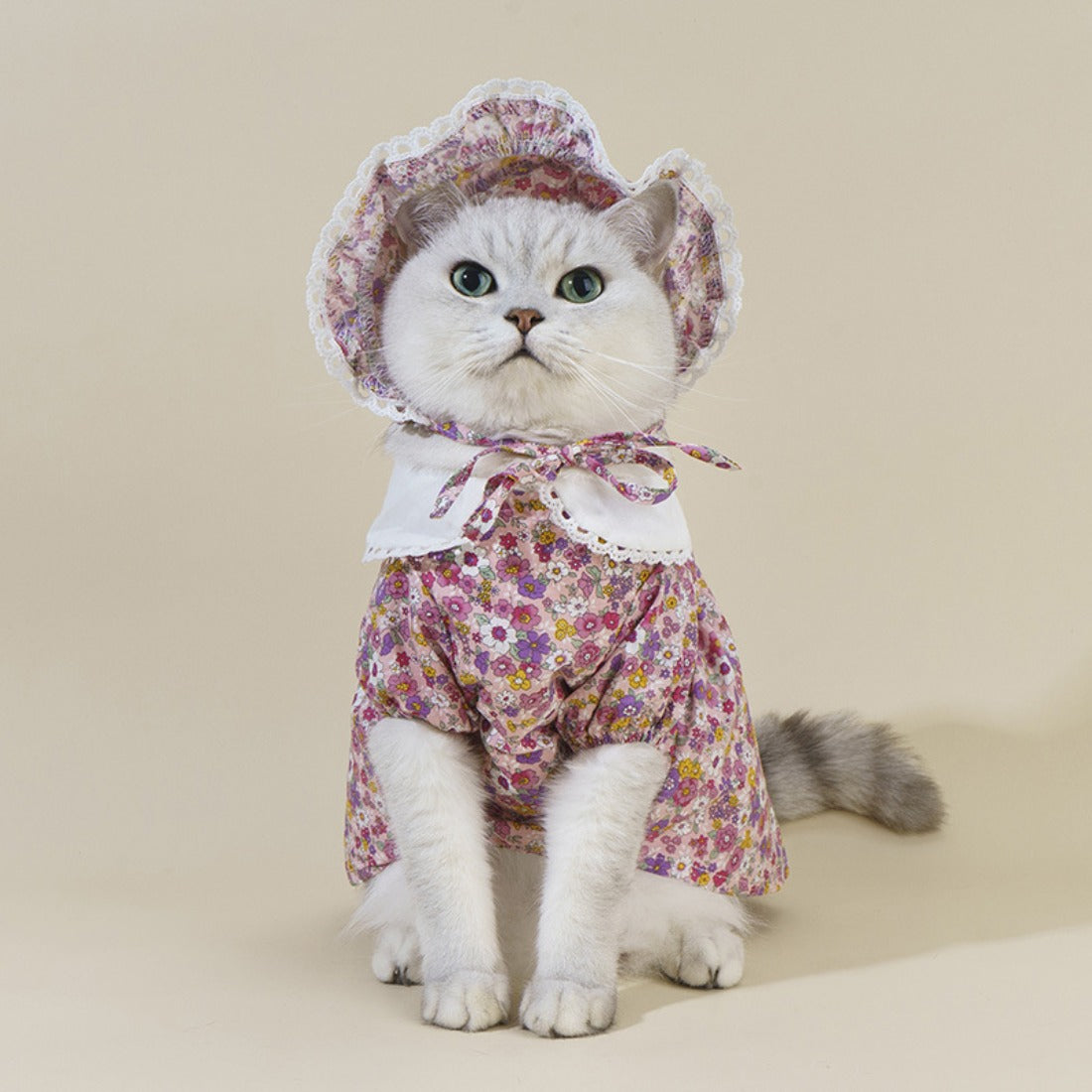 Ozzie - Floral Pattern Cat Dress Set