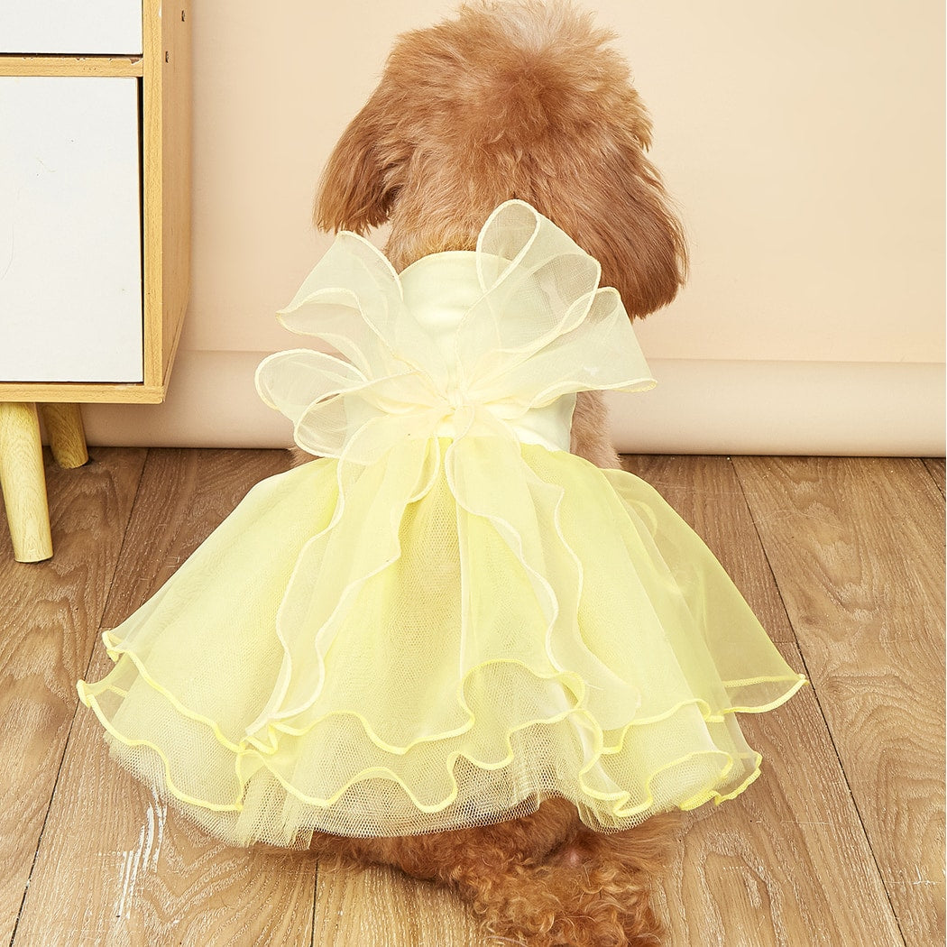 Ozzie - Elegant Layered Bow Detail Pet Formal Dress