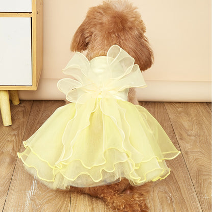 Ozzie - Elegant Layered Bow Detail Pet Formal Dress