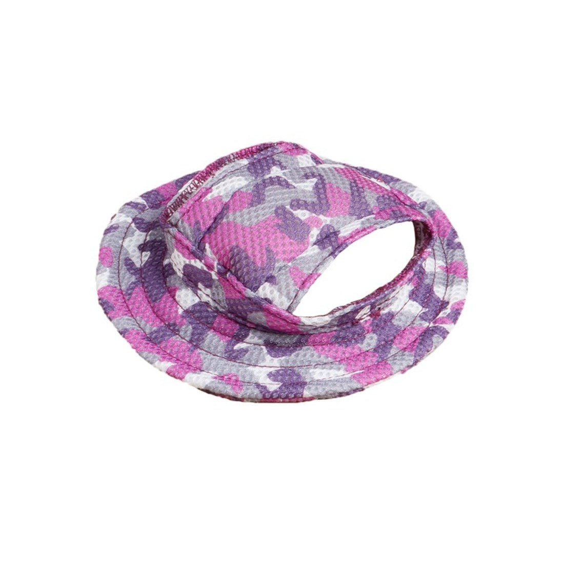 Ozzie breathable mesh dog visor cap in blue, shown on a small dog outdoors
