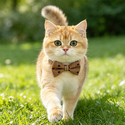 Mokka - British Style Bow Tie Adjustable Cat Collar