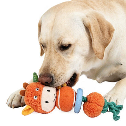 Petkin - Squeaky Plush Animal Rope Dog Toy