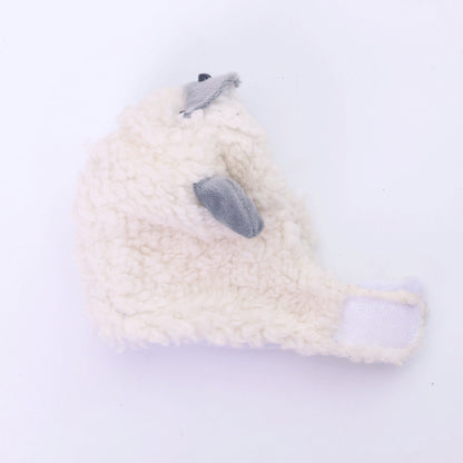 Ozzie lamb shape pet hat in a neutral color with lamb face design