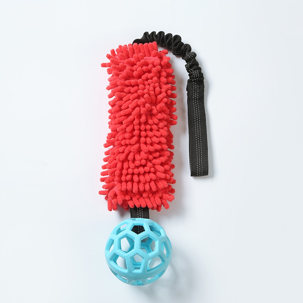 Petkin - Multicolor Squeaky Ball Tug Dog Toy
