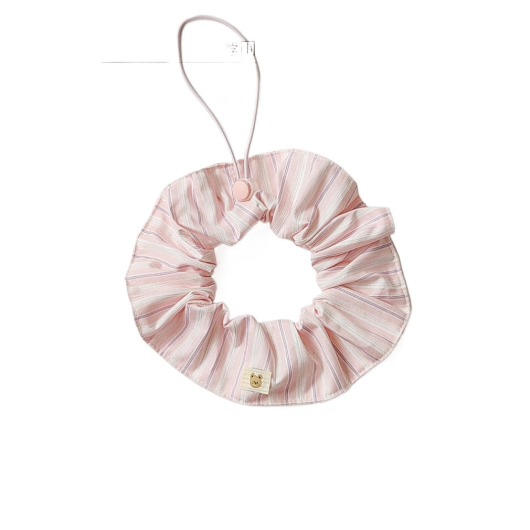 Mokka - Striped Ruffled Bib Bear Patch Pet Neckwear