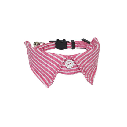 Mokka – Stripe & Solid Shirt Breakaway Cat Collar